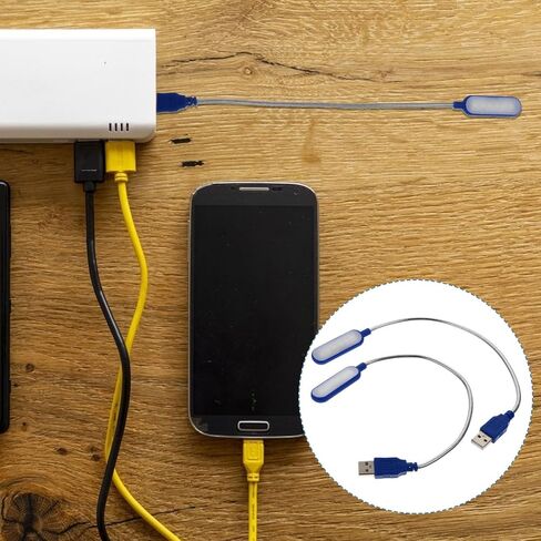 Mikinona 2 قطعة مصباح قراءة للكمبيوتر المحمول USB محمول صغير USB مصباح الكمبيوتر الضوء الأبيض لمستخدمي الكمبيوتر المحمول مكتب المنزل استخدام اللون الأزرق in Kuwait