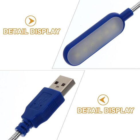 Mikinona 2 قطعة مصباح قراءة للكمبيوتر المحمول USB محمول صغير USB مصباح الكمبيوتر الضوء الأبيض لمستخدمي الكمبيوتر المحمول مكتب المنزل استخدام اللون الأزرق in Kuwait