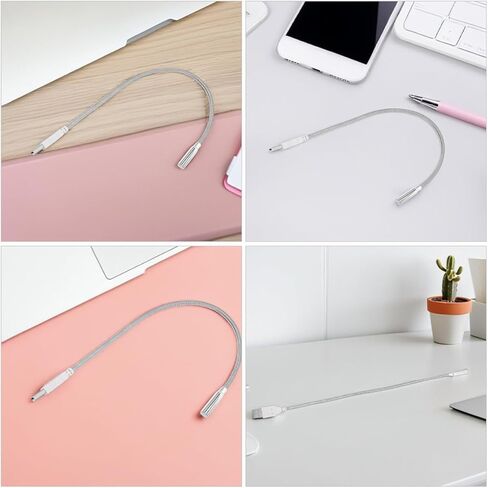 2pcs USB LED Keyboard Lamps with Flexible Metal Gooseneck, Eye-Caring USB Reading Lights for Laptop and Notebook, Portable Night Light for Desk and Computer Use in Saudi Arabia