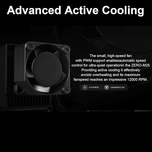 M.2 2280 SSD Heatsinks NVME SSD Cooling Fan with 12000RPM PWM Cooling Fan Thermals Pad Heat Dissipation Hardware in Saudi Arabia
