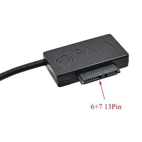 كابل USB 3.0 إلى 6+7 13Pin 5Gbps USB نحيف SATA Slimline مع مؤشر LED لأجهزة الكمبيوتر المحمول ODD Optical Bay لمحول HDD Caddy in Kuwait
