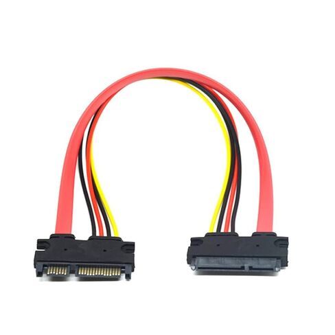 BUDAY 30 سنتيمتر 50 سنتيمتر 7 + 15 22Pin ذكر إلى أنثى المسلسل ATA كابل الطاقة البيانات 22 دبوس SATA تمديد الحبل ل 2.5 ''3.5'' HDD SSD(0.5 متر) in Kuwait