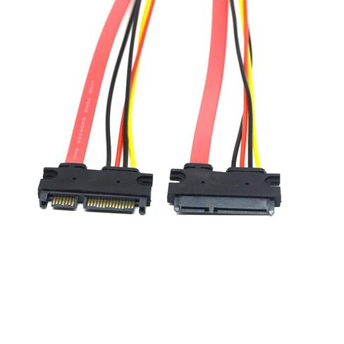 BUDAY 30 سنتيمتر 50 سنتيمتر 7 + 15 22Pin ذكر إلى أنثى المسلسل ATA كابل الطاقة البيانات 22 دبوس SATA تمديد الحبل ل 2.5 ''3.5'' HDD SSD(0.5 متر) in Kuwait