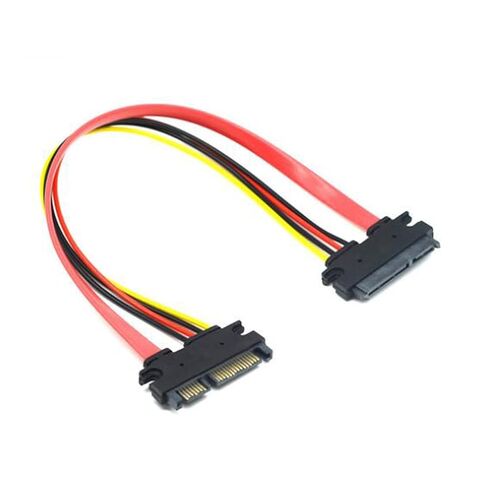 BUDAY 30 سنتيمتر 50 سنتيمتر 7 + 15 22Pin ذكر إلى أنثى المسلسل ATA كابل الطاقة البيانات 22 دبوس SATA تمديد الحبل ل 2.5 ''3.5'' HDD SSD(0.5 متر) in Kuwait