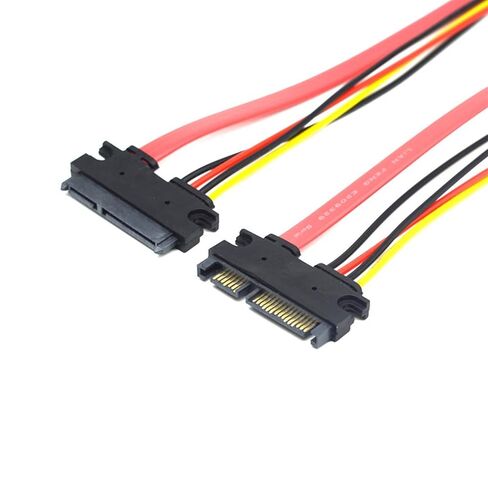 BUDAY 30 سنتيمتر 50 سنتيمتر 7 + 15 22Pin ذكر إلى أنثى المسلسل ATA كابل الطاقة البيانات 22 دبوس SATA تمديد الحبل ل 2.5 ''3.5'' HDD SSD(0.5 متر) in Kuwait