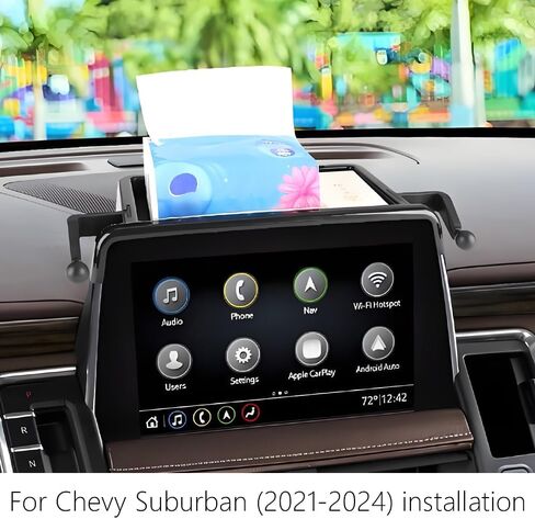 حامل هاتف السيارة منظم وحدة التحكم المركزية لسيارة Chevy Suburban 2021-2024، Tahoe 2021-2024، GMC Yukon 2021-2024 SLE، SLT، AT4 【غير مناسب لـ Denali & Denali Ultimate】جراب تثبيت الشاشة الداخلي لملحقات السيارات in Saudi Arabia
