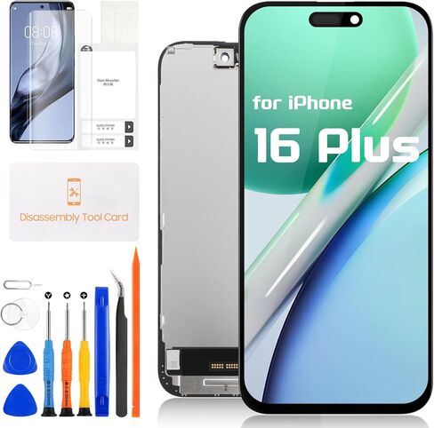 TFT for iPhone 16 Plus Screen Replacement - for iPhone16 Plus 5G LCD Display Touch Screen Digitizer Assembly with Repair Tools A3290, A3082, A3289, A3291 (Black) in Kuwait