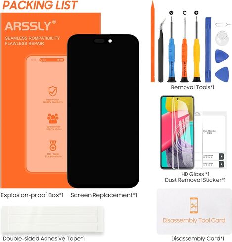TFT for iPhone 16 Plus Screen Replacement - for iPhone16 Plus 5G LCD Display Touch Screen Digitizer Assembly with Repair Tools A3290, A3082, A3289, A3291 (Black) in Kuwait