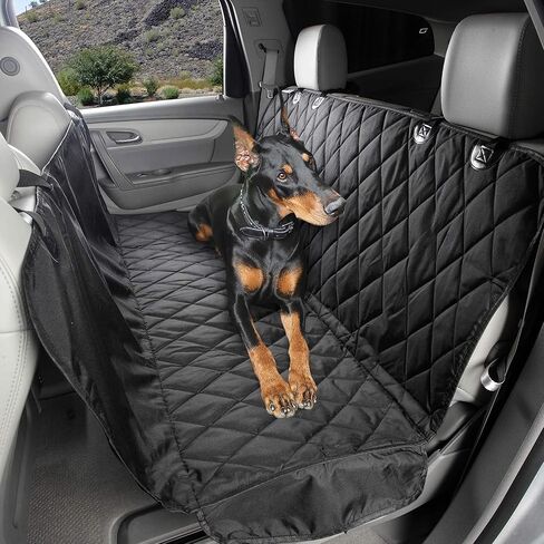 4Knines Heavy-Duty Rear Seat Cover for Dogs, Black in Kuwait