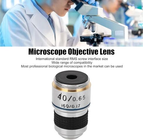 40X Microscope Objective Lens 185 Achromatic Standard RMS Thread Biological Microscope Objective Lens for Chemistry Physics in Saudi Arabia