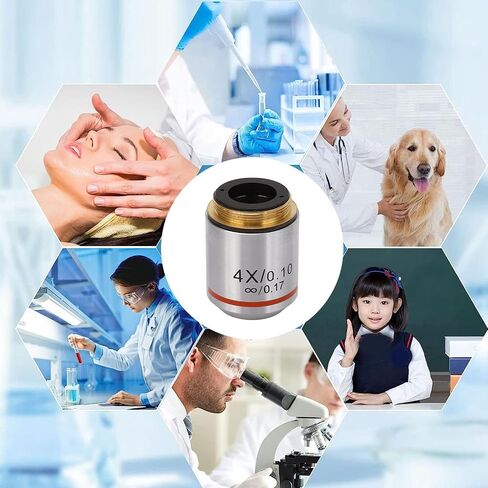 4X Objective Lens Microscope Accessory Replacement Part RMS Thread Parallel Optical Beam Clear Imaging in Saudi Arabia