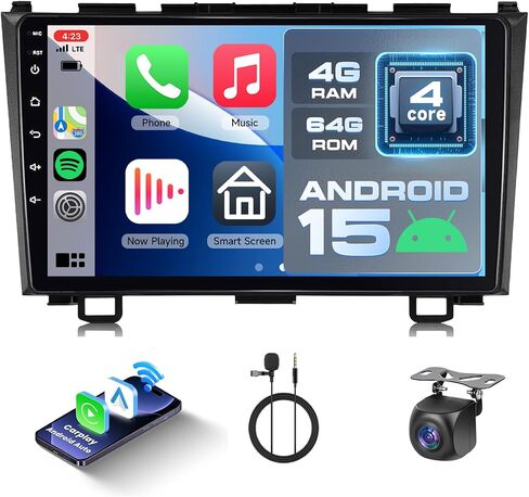 Radio for Honda CRV 2007-2011 ، 9 '' 'HD 1080p touch screen stereo مع Bluetooth ، Link Link GPS Mavigation WiFi FM Backup Camera Receivers for Toyota in Saudi Arabia