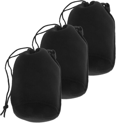 TEHAUX 3pcs Waterproof Dslr Camera Lens Storage Bag Large Size Neoprene Lens Pouch Set with Drawstring for Travel and Outdoor Photography in Saudi Arabia