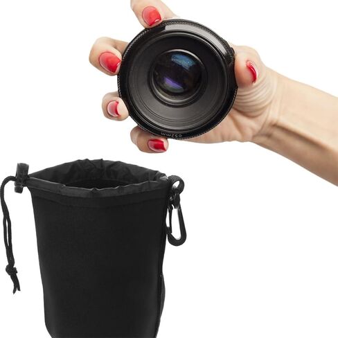 TEHAUX 3pcs Waterproof Dslr Camera Lens Storage Bag Large Size Neoprene Lens Pouch Set with Drawstring for Travel and Outdoor Photography in Saudi Arabia