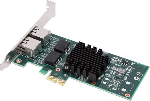 بطاقة شبكة GOWENIC 1 جيجا بايت، محول RJ45 مزدوج PCIe 2.0 X1 جيجابت إيثرنت مع موصلات مطلية بالذهب، لخوادم الفوز in Kuwait