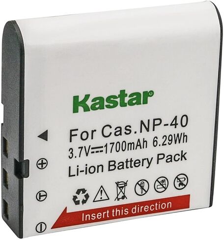 بطارية Kastar CNP40 بديلة لبطارية Casio NP-40 CNP-40، Casio Exilim Zoom EX-Z650 PRO، EX-Z700، PRO EX-Z750، PRO EX-Z850، Exilim EX-Z400، Exilim EX-FC100، كاميرا Exilim EX-FC150 in Kuwait