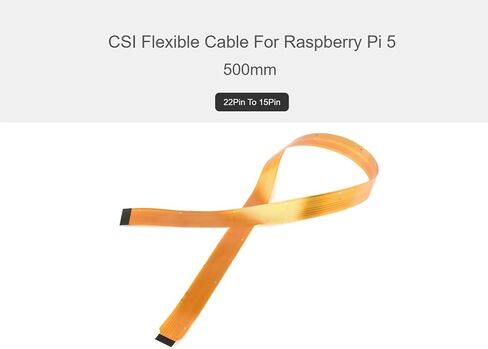 كابل Waveshare CSI FPC المرن لـ Raspberry Pi 5، كابل كاميرا 22Pin إلى 15Pin Pi5 مناسب لوحدات كاميرا CSI، نقل إشارة أكثر استقرارًا (500 مم) in Saudi Arabia