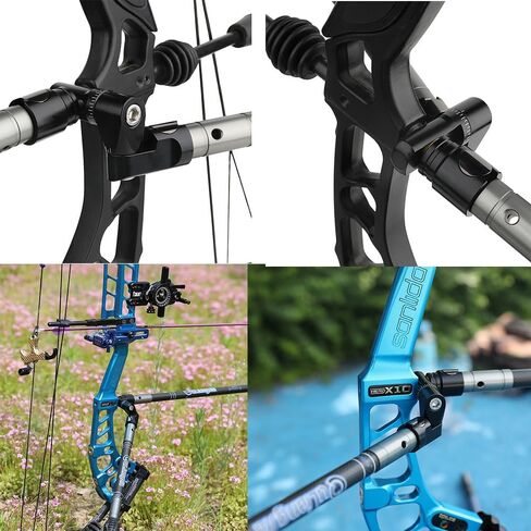 Single/Double Side Adjustable V-Bar Mount Quick Disconnect Bow Rod Stabilizer, Archery Compound Recurve Bow Stabilizer Single/Double Sidebar Back Bar stabilizer Mount in Saudi Arabia