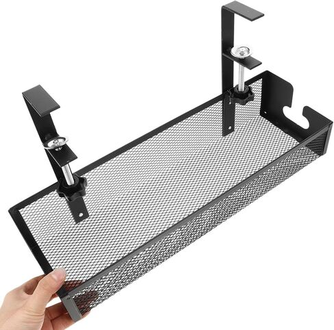 TEHAUX Desk Cable Organizer Tray Metal Mesh Cord Management Rack Large 40cm Desk Wire Organizer for Home Office Cable Storage in Saudi Arabia