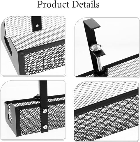 TEHAUX Desk Cable Organizer Tray Metal Mesh Cord Management Rack Large 40cm Desk Wire Organizer for Home Office Cable Storage in Saudi Arabia