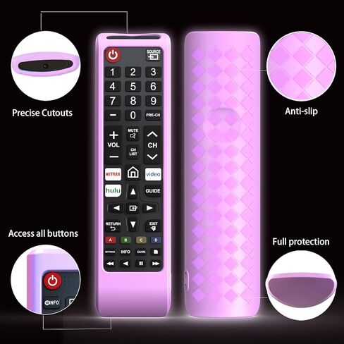 4PACK Case for Samsung Smart TV Remote BN59-01315J Control Universal Cover Silicone Skin Sleeve Purple Blue Green Red in Kuwait