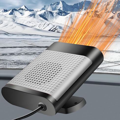Portable Car Heater,12V Car Heater that Plugs into Cigartte Lighter,Fast Heating Windshield Defroster,2-in-1 Heating & Cooling 360° Rotatable Car Heaters for Vehicle (Grey) in Kuwait