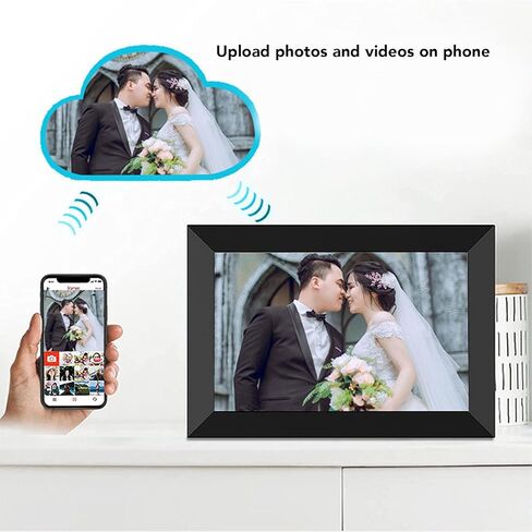 10 inch Digital Picture Frame, 1+16GB Digital Photo Frame, Wall Mountable, Auto Rotate, 1280x800 Screen, Share Photos Videos via App (US Plug) in Saudi Arabia