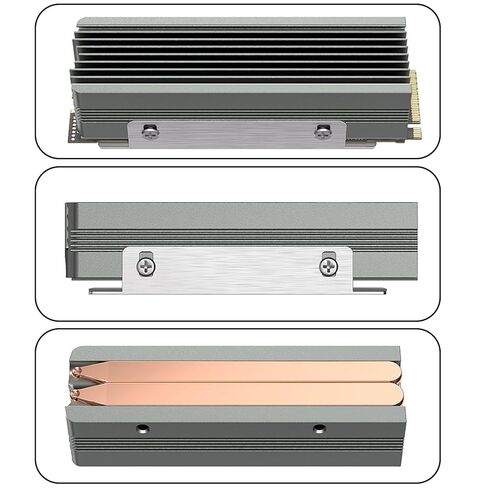 بالوعة حرارة القرص الصلب 2280 هادئة لأجهزة الكمبيوتر الشخصية NVME Drive أنظمة تبريد الألومنيوم مع 2 برغي حراري وسادة سيليكون موصلة من الألومنيوم مبردات القرص الصلب وسادة حرارية in Kuwait