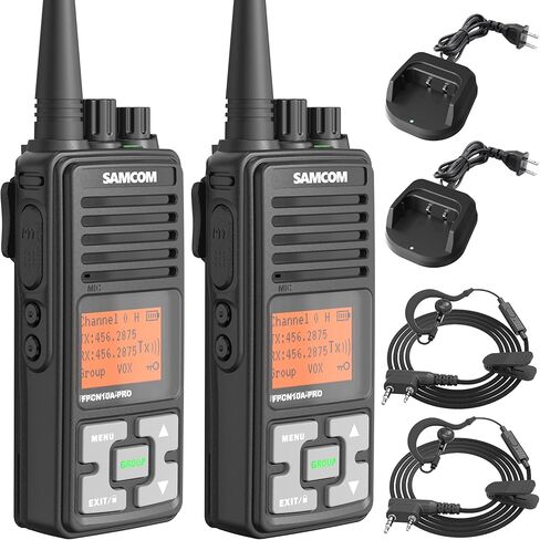 SAMCOM FPCN10A-PRO Long Range 2 Way Radios, Rugged Two-Way UHF Radio Walkie Talkies,Custom Channel Names, Group Call, Voice Playing for Construction,Commercial, Schools, Security (2 Pack) in Saudi Arabia