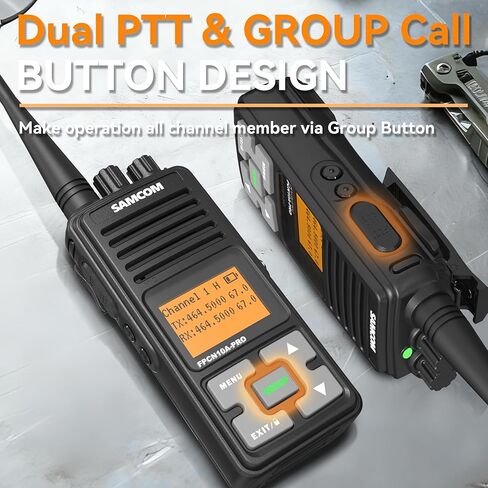 SAMCOM FPCN10A-PRO Long Range 2 Way Radios, Rugged Two-Way UHF Radio Walkie Talkies,Custom Channel Names, Group Call, Voice Playing for Construction,Commercial, Schools, Security (2 Pack) in Saudi Arabia