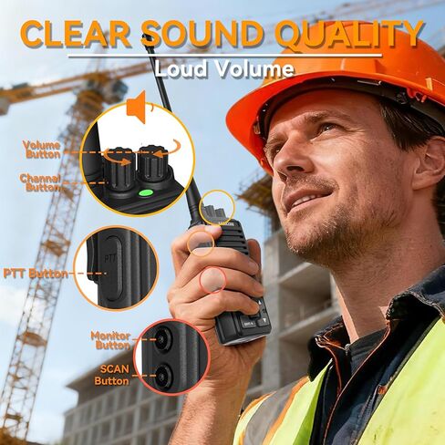 SAMCOM FPCN10A-PRO Long Range 2 Way Radios, Rugged Two-Way UHF Radio Walkie Talkies,Custom Channel Names, Group Call, Voice Playing for Construction,Commercial, Schools, Security (2 Pack) in Saudi Arabia