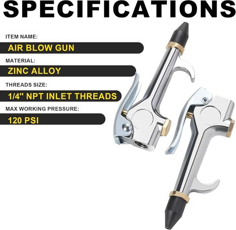 WYNNsky 4PCS Air Blow Gun Kit with Rubber Tip, Air Compressor Accessories in Saudi Arabia