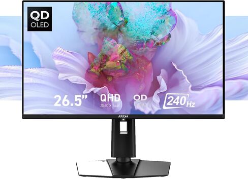msi 27" QD-OLED Gaming Monitor | QHD(2560x1440), 240Hz, 0.03ms | AMD FreeSync Premium Pro | True Black HDR 400, 99% DCI-P3 | USB-C, Adjustable Ergonomic Stand in Saudi Arabia