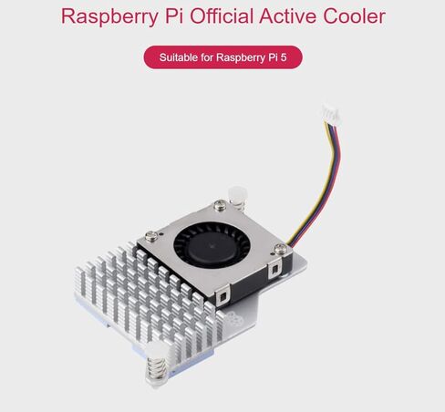 Official RPi Active Cooler Compatible with Raspberry Pi 5 Temperature-Controlled Blower Fan Aluminium Heatsink with Thermal Tapes to Accelerate Heat Dissipation in Saudi Arabia