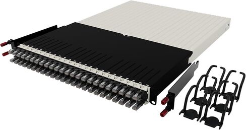 Patchbox ONE 30 RU Cat.6a - لوحة توصيل ذات 24 منفذًا مع نظام إدارة الكابلات القابل للسحب لرفوف مقاس 19 بوصة، تتضمن كابلات وأشرطة مسطحة 10 جيجابايت، وإعدادات سهلة للشبكة والخادم (UTP، أزرق، 1.8 م / 30RU) in Kuwait