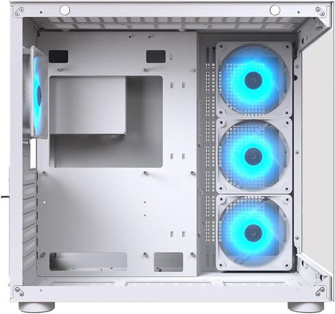 حقيبة ألعاب Cougar FV150 RGB متوسطة الحجم، تدعم وحدة معالجة الرسومات حتى 400 مم، مراوح مثبتة مسبقًا 3 × 120 مم ARGB M/B جانبية و1 × 120 مم ARGB خلفي، أبيض in Saudi Arabia