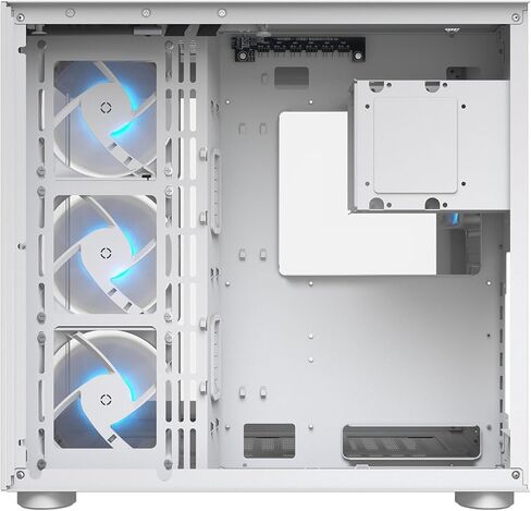 حقيبة ألعاب Cougar FV150 RGB متوسطة الحجم، تدعم وحدة معالجة الرسومات حتى 400 مم، مراوح مثبتة مسبقًا 3 × 120 مم ARGB M/B جانبية و1 × 120 مم ARGB خلفي، أبيض in Saudi Arabia