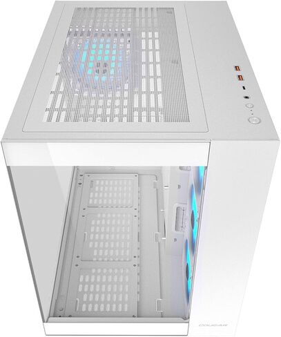 حقيبة ألعاب Cougar FV150 RGB متوسطة الحجم، تدعم وحدة معالجة الرسومات حتى 400 مم، مراوح مثبتة مسبقًا 3 × 120 مم ARGB M/B جانبية و1 × 120 مم ARGB خلفي، أبيض in Saudi Arabia