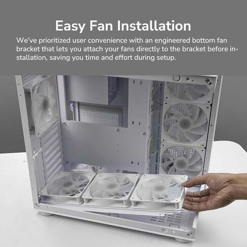 حقيبة ألعاب Cougar FV150 RGB متوسطة الحجم، تدعم وحدة معالجة الرسومات حتى 400 مم، مراوح مثبتة مسبقًا 3 × 120 مم ARGB M/B جانبية و1 × 120 مم ARGB خلفي، أبيض in Saudi Arabia