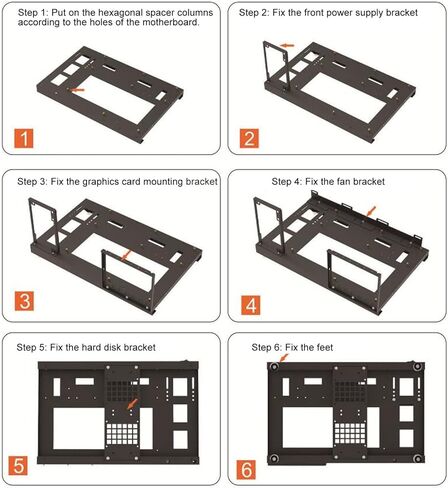 Sorandy Open Frame Computer Case, Powerful Cooling Steel Plate Computer Motherboard Case Rack with Handle, PC Open Frame for Various ATX M ATX ITX in Kuwait