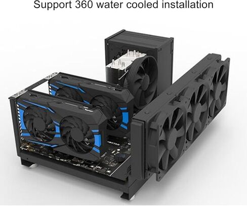 Sorandy Open Frame Computer Case, Powerful Cooling Steel Plate Computer Motherboard Case Rack with Handle, PC Open Frame for Various ATX M ATX ITX in Kuwait