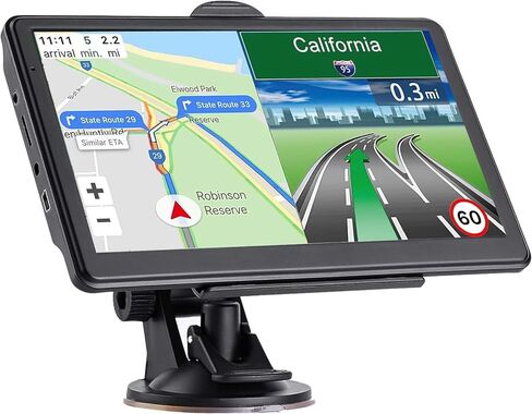 نظام ملاحة GPS لشاحنة السيارة - نظام ملاحة بشاشة لمس 7 بوصة مع خريطة 2025 (تحديثات مجانية مدى الحياة)، نظام تحديد المواقع العالمي للمركبة RV لسائقي الشاحنات مع تحذير السرعة، التوجيه الصوتي in Kuwait