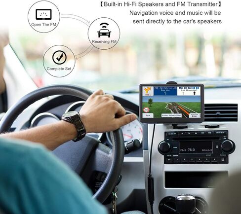 نظام ملاحة GPS لشاحنة السيارة - نظام ملاحة بشاشة لمس 7 بوصة مع خريطة 2025 (تحديثات مجانية مدى الحياة)، نظام تحديد المواقع العالمي للمركبة RV لسائقي الشاحنات مع تحذير السرعة، التوجيه الصوتي in Kuwait