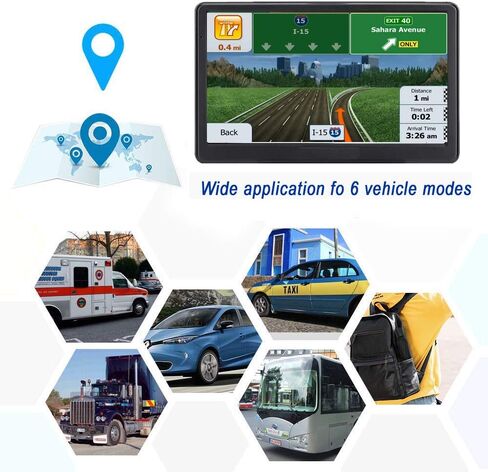 نظام ملاحة GPS لشاحنة السيارة - نظام ملاحة بشاشة لمس 7 بوصة مع خريطة 2025 (تحديثات مجانية مدى الحياة)، نظام تحديد المواقع العالمي للمركبة RV لسائقي الشاحنات مع تحذير السرعة، التوجيه الصوتي in Kuwait