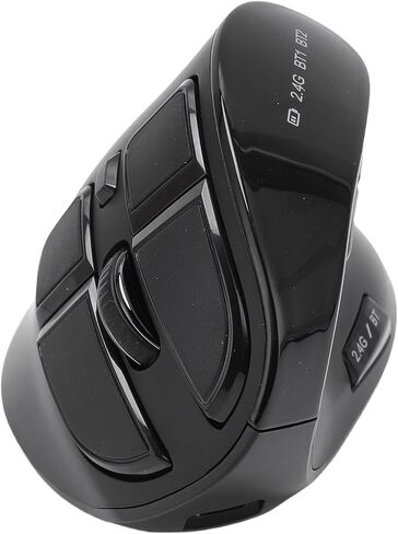 GOWENIC Vertical Ergonomic Optical Mouse, DPI 1000 1600 2400 BT / 2.4G Ergonomic Vertical Mouse Rechargeable Response Double Mode Multi Device Compatibility for Laptop Desktop Tablet in Kuwait