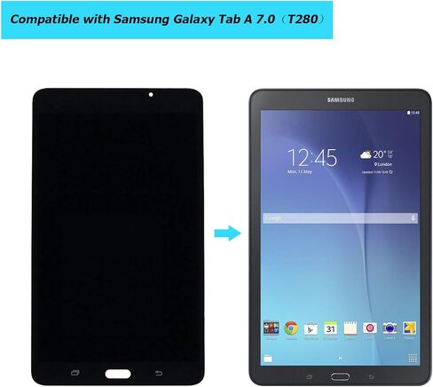 شاشة بديلة Upplus متوافقة مع Samsung Galaxy SM-T280، Tab A 7.0(T280)، شاشة LCD تعمل باللمس لجهاز Tab A 7.0 Wifi Tablet (ليس لإصدار 3G وT285 ولا يوجد فتحة لسماعة الأذن) مع مجموعة أدوات in Saudi Arabia