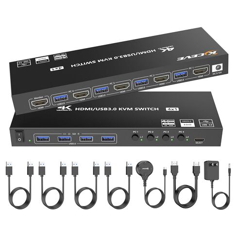 USB 3.0 HDMI KVM Switch 1 مراقبين 2 أجهزة كمبيوتر مع 3 منافذ USB ، 8K@60Hz 4K@120Hz ، مفاتيح KVM لجهاز كمبيوتر 2 مشاركة طابعة MOUSE MOUSE مع محول الطاقة Remote12V السلكية وكابلات USB 2. in Kuwait