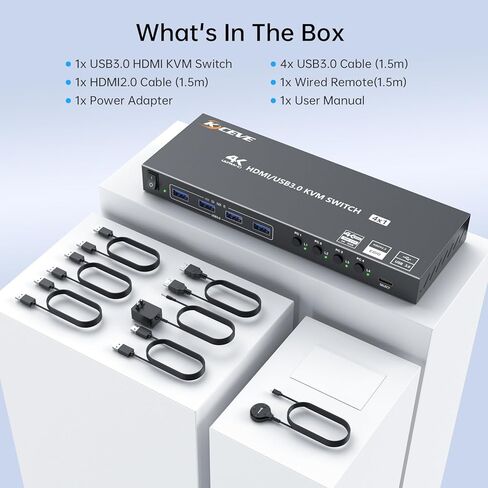 USB 3.0 HDMI KVM Switch 1 مراقبين 2 أجهزة كمبيوتر مع 3 منافذ USB ، 8K@60Hz 4K@120Hz ، مفاتيح KVM لجهاز كمبيوتر 2 مشاركة طابعة MOUSE MOUSE مع محول الطاقة Remote12V السلكية وكابلات USB 2. in Kuwait