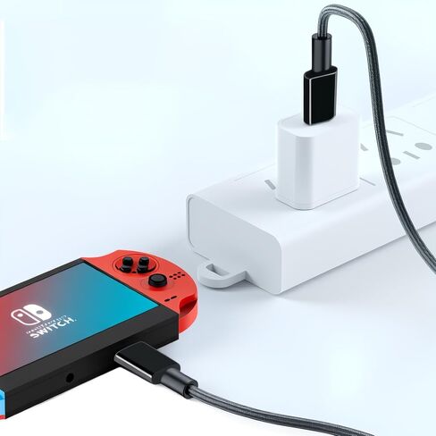 كابل شحن USB من النوع C بطول 20 قدم لسلسلة X Box Elite 2 وX Series S/X، لجهاز Nintendo Switch، منفذ من النايلون المضفر من النوع C، كابل تحكم X-Box بديل سلك شاحن شحن سريع - قطعتان in Kuwait