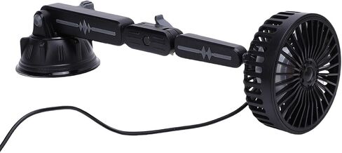 مروحة USB شفط هادئة 3 سرعات 360 مروحة تبريد قابلة للتعديل لسيارة شاحنة فان SUV RV قارب أسود (ممتد) in Kuwait